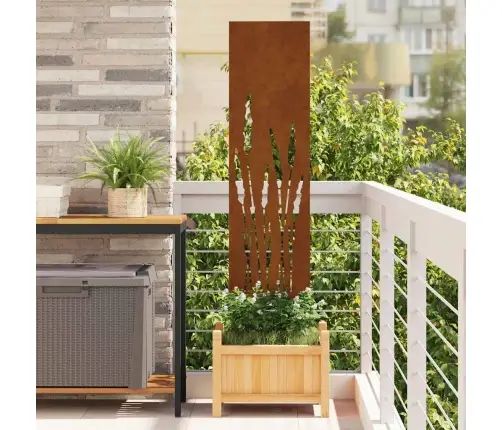 Dārza Dekoratīvais Panels Rūsa 32 X 140 Cm Novecināts Tērauds Vidaxl