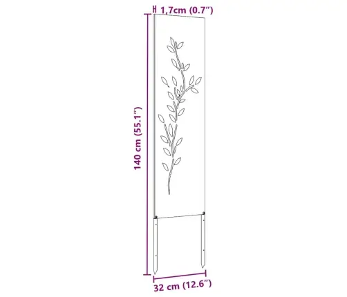 Dārza Dekoratīvais Panels Melna 32 X 140 Cm Vidaxl