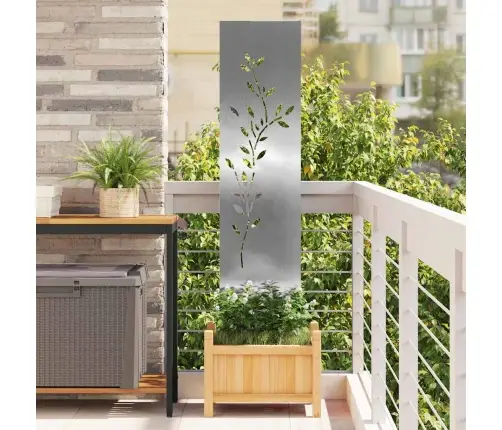 Dārza Dekoratīvais Panels Sudraba 32 X 140 Cm Vidaxl