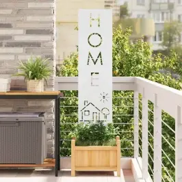 Sodo Privatumo Ekranas „Fretwork“ Balta 32 X 140 Cm