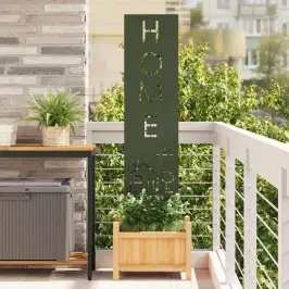 Dārza Privātuma Ekrāns Izriezts Raksts Olīvu Zaļa 32 X 140 Cm Vidaxl