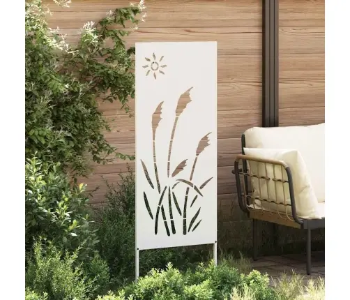 Dārza Privātuma Ekrāns Balts 50 X 140 Cm Auksti Velmēta Tērauds Vidaxl