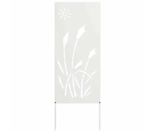 Dārza Privātuma Ekrāns Balts 50 X 140 Cm Auksti Velmēta Tērauds Vidaxl
