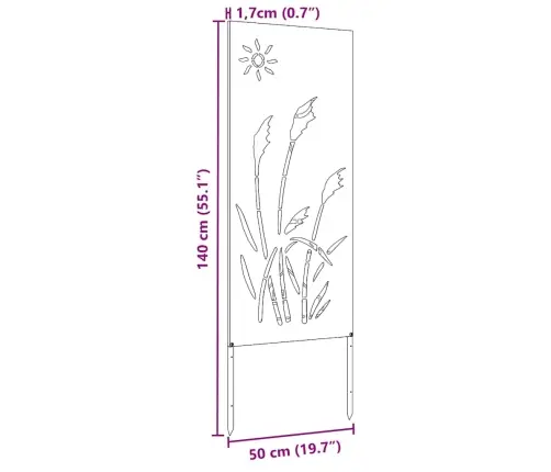 Dārza Dekoratīvais Panels Antracīta 32 X 140 Cm Vidaxl