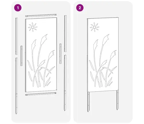 Sodo Privatumo Ekranas „Fretwork“ Sidabro 50 X 140 Cm