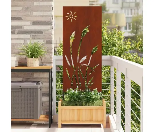 Sodo Privatumo Ekranas „Fretwork“ Rūdijanti 50 X 140 Cm