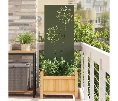 Dārza Privātuma Ekrāns Izriezts Raksts Olīvu Zaļa 50 X 140 Cm Vidaxl