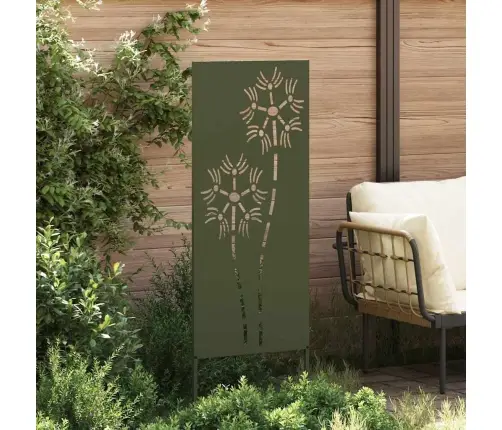 Dārza Privātuma Ekrāns Izriezts Raksts Olīvu Zaļa 50 X 140 Cm Vidaxl