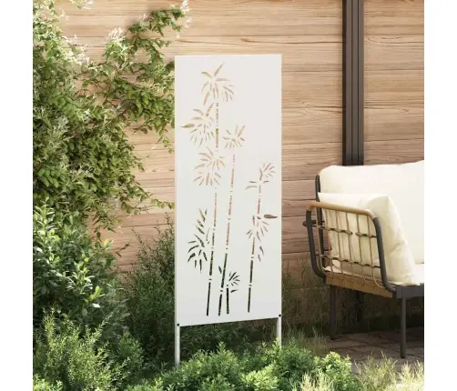 Dārza Privātuma Ekrāns Balts 50 X 140 Cm Auksti Velmēta Tērauds Vidaxl