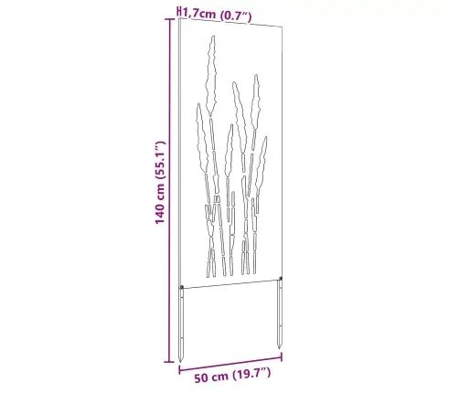 Dārza Privātuma Ekrāns Balts 50 X 140 Cm Auksti Velmēta Tērauds Vidaxl