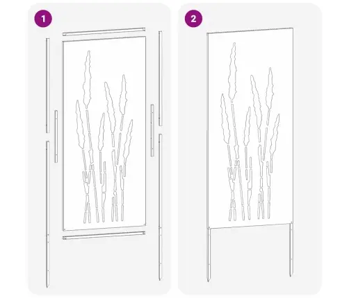 Sodo Privatumo Ekranas Gėlių Sidabro 50 X 140 Cm