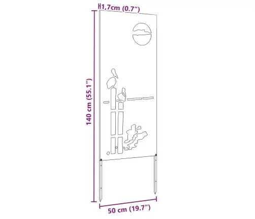 Dārza Dekoratīvais Panels Balts 50 X 140 Cm Vidaxl
