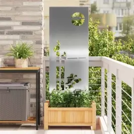 Dārza Privātuma Ekrāns Sudraba 50 X 140 Cm Nerūsējošs Tērauds Vidaxl