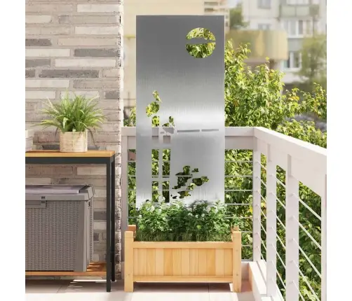 Sodo Privatumo Ekranas Sidabro 50 X 140 Cm Nerūdijantis Plienas