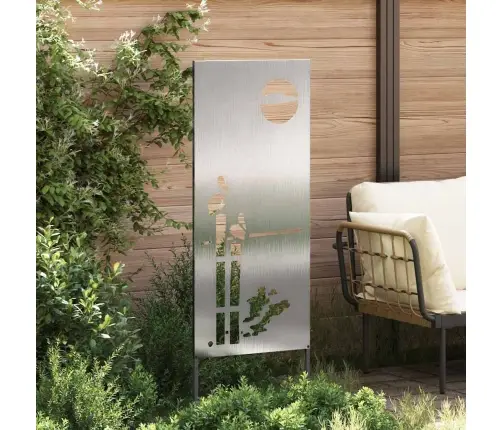 Sodo Privatumo Ekranas Sidabro 50 X 140 Cm Nerūdijantis Plienas