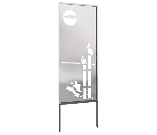 Sodo Privatumo Ekranas Sidabro 50 X 140 Cm Nerūdijantis Plienas