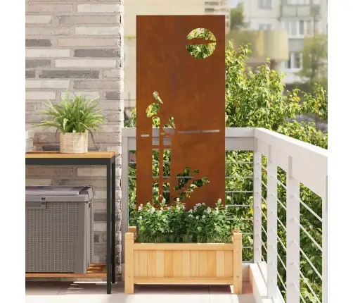 Dārza Dekoratīvais Panels Rūsa 50 X 140 Cm Novecināts Tērauds Vidaxl