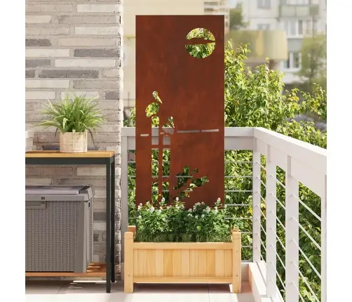 Dārza Dekoratīvais Panels Rūsa 50 X 140 Cm Novecināts Tērauds Vidaxl