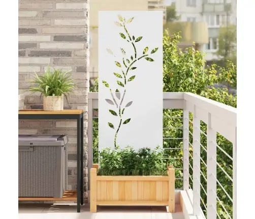 Sodo Privatumo Ekranas Gėlių Balta 50 X 140 Cm