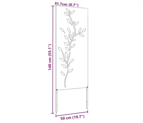 Dārza Dekoratīvais Panels Antracīts 50 X 140 Cm Vidaxl