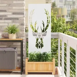 Dārza Privātuma Ekrāns Balts 50 X 140 Cm Auksti Velmēta Tērauds Vidaxl