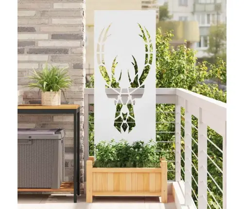 Dārza Privātuma Ekrāns Balts 50 X 140 Cm Auksti Velmēta Tērauds Vidaxl