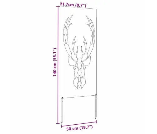 Dārza Privātuma Ekrāns Balts 50 X 140 Cm Auksti Velmēta Tērauds Vidaxl