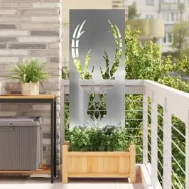 Dārza Privātuma Ekrāns Sudraba 50 X 140 Cm Cinkots Tērauds Vidaxl