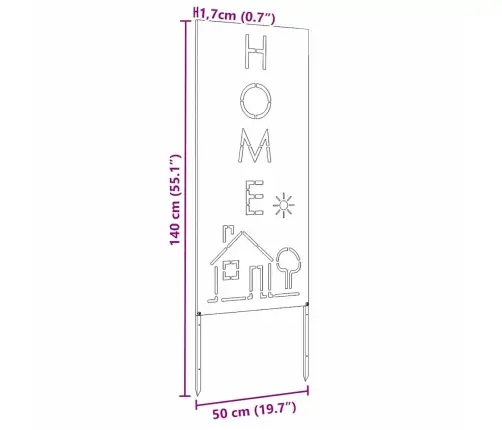 Dārza Dekoratīvais Panels Olīvu Zaļa 50 X 140 Cm Vidaxl