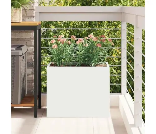 Sodo Vazonas Balta 50 X 32 X 40 Cm Šaltai Valcuotas Plienas