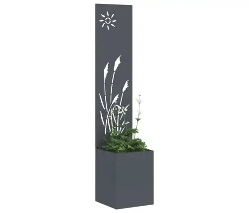 Dārza Stādītājs Ar Dekoratīvu Paneli Antracīta 32 X 140 Cm Vidaxl