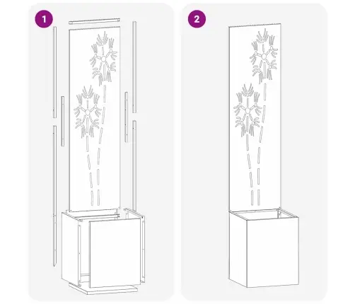 Dārza Stādītājs Ar Dekoratīvu Paneli Sudraba 32 X 140 Cm Vidaxl