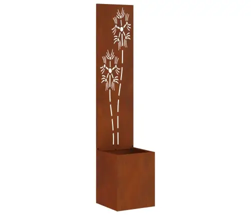 Dārza Stādītājs Ar Dekoratīvu Paneli Rūsa 32 X 140 Cm Vidaxl