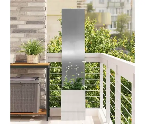 Dārza Stādītājs Ar Dekoratīvu Paneli Sudraba 32 X 140 Cm Vidaxl