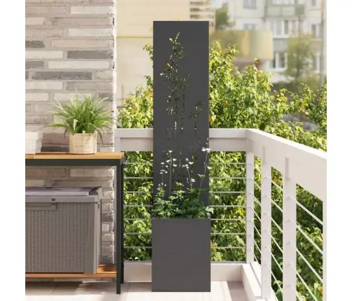 Dārza Stādītājs Ar Dekoratīvu Paneli Melna 32 X 140 Cm Vidaxl