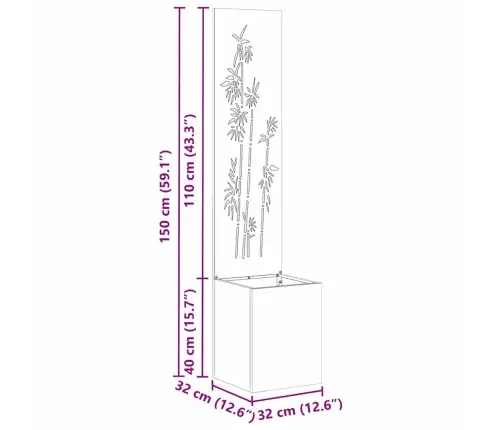 Dārza Stādītājs Ar Dekoratīvu Paneli Melna 32 X 140 Cm Vidaxl