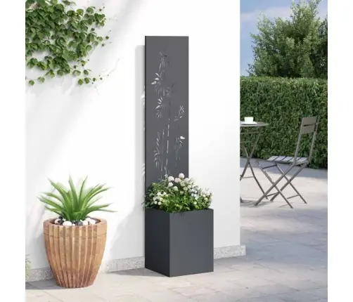 Dārza Stādītājs Ar Dekoratīvu Paneli Antracīts 32 X 140 Cm Vidaxl