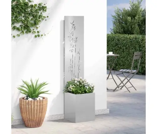 Dārza Stādītājs Ar Dekoratīvu Paneli Sudrabs 32 X 140 Cm Vidaxl