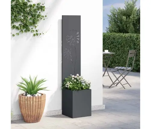 Dārza Stādītājs Ar Dekoratīvu Paneli Antracīts 32 X 140 Cm Vidaxl