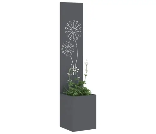Dārza Stādītājs Ar Dekoratīvu Paneli Antracīts 32 X 140 Cm Vidaxl