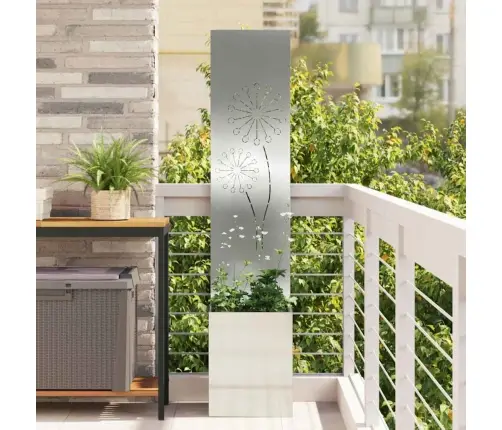 Dārza Stādītājs Ar Dekoratīvu Paneli Sudraba 32 X 140 Cm Vidaxl