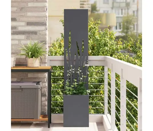 Dārza Stādītājs Ar Dekoratīvu Paneli Antracīts 32 X 140 Cm Vidaxl