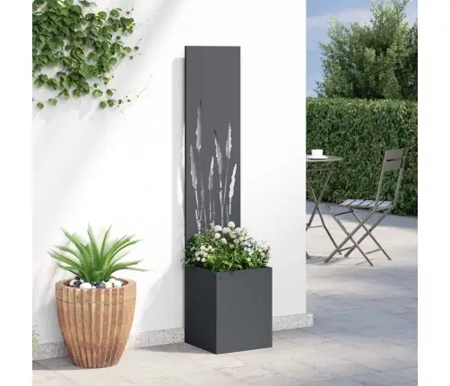 Dārza Stādītājs Ar Dekoratīvu Paneli Antracīts 32 X 140 Cm Vidaxl
