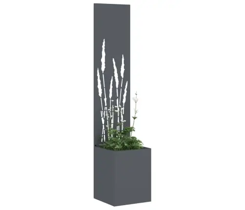 Dārza Stādītājs Ar Dekoratīvu Paneli Antracīts 32 X 140 Cm Vidaxl