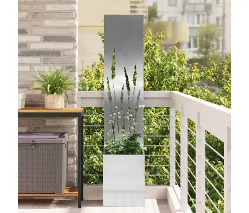 Dārza Stādītājs Ar Dekoratīvu Paneli Sudrabs 32 X 140 Cm Vidaxl