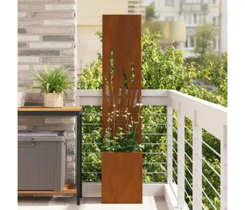 Dārza Stādītājs Ar Dekoratīvu Paneli Rūsa 32 X 140 Cm Vidaxl