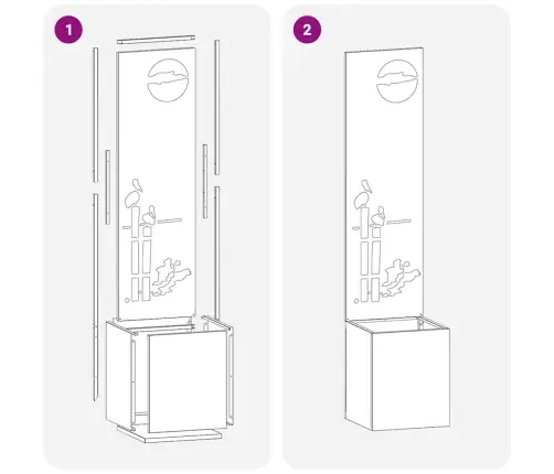 Sodo Privatumo Ekranas „Fretwork“ Sidabrinė 32 X 140 Cm