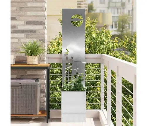 Sodo Privatumo Ekranas „Fretwork“ Sidabrinė 32 X 140 Cm