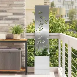 Dārza Privātuma Ekrāns Sudrabs 32 X 140 Cm Nerūsējošs Tērauds Vidaxl