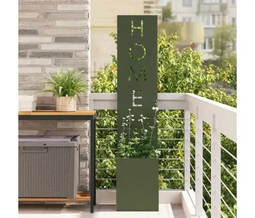 Dārza Privātuma Ekrāns Izriezts Raksts Olīvu Zaļa 32 X 140 Cm Vidaxl